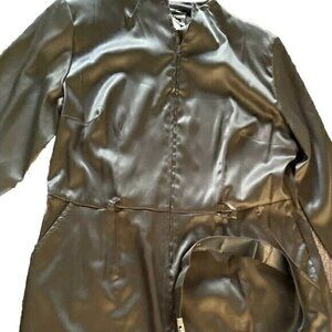 Vintage RJ & Co Army Olive Green Modern Style string dress Size 12 Made in USA